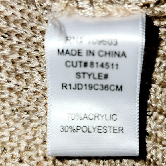 CHRIS McLAUGHLIN WOMEN LONG SLEEVE XL SHORT WASIT COVER UP CARDIGAN SWEATER - Picture 6 of 10